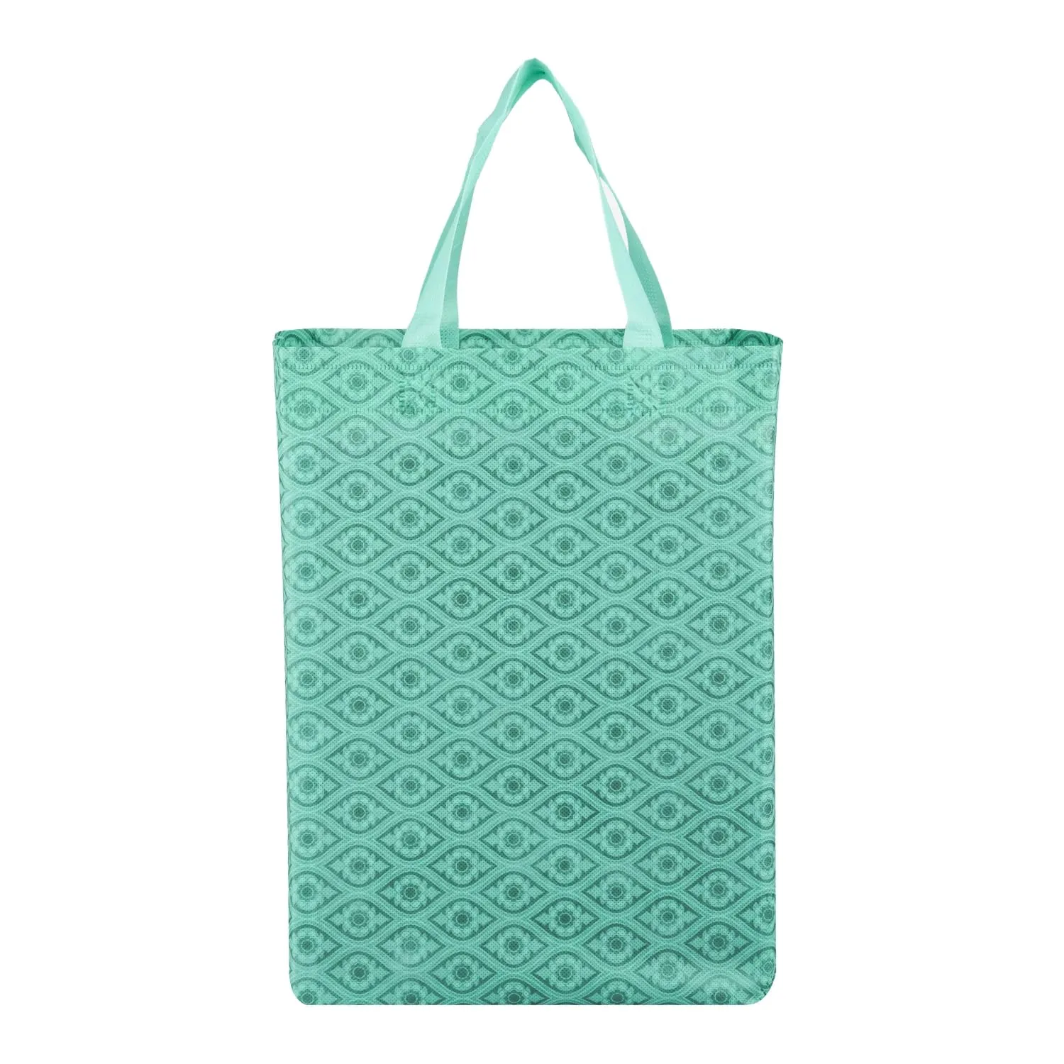 Heart Home Shopping Handbag | Grocery Handbag | Shopping Bag | Grocery Shopping Bag | Reusable Shopping Bags | Vegetable Bag | Eye-Print Carry Bag | Pack of 12 | Green
