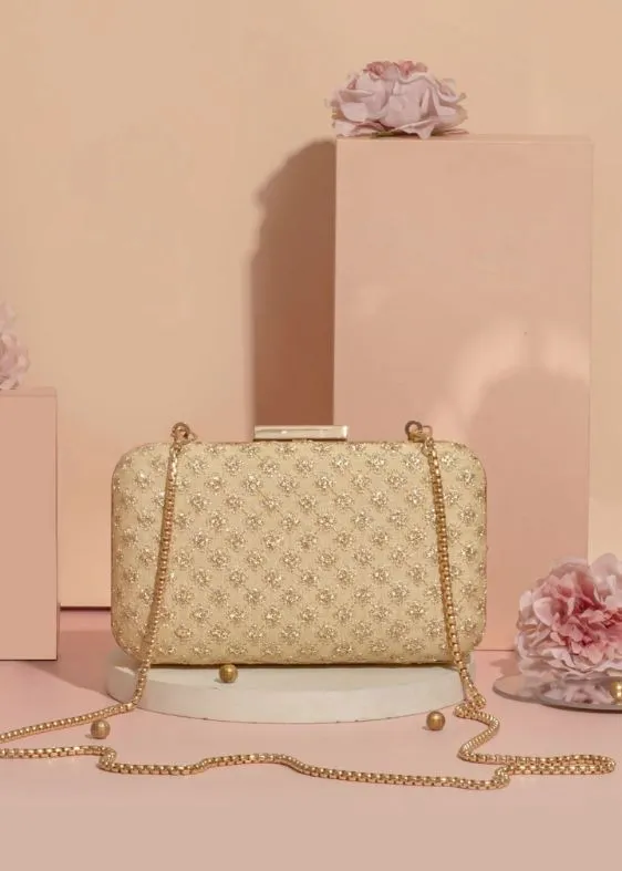 Inaya box Clutch Gold - AM- BC-0524-0002