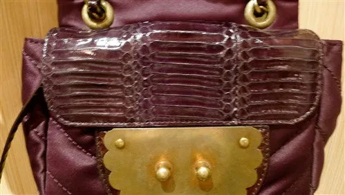 Kotur Lok Ku Quilted Plum Bag with Asian Lock