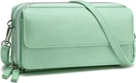 Lanyani RFID Crossbody Wallet Wristlet Purse with Phone Pocket For Women Vegan Leather