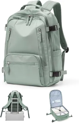 Large Travel Backpack for Women Men, Carry On Backpack, Hiking Backpack Waterproof Outdoor Sports Rucksack Casual Work Gym Weekender Daypack Travel Essentialssimple, Army green