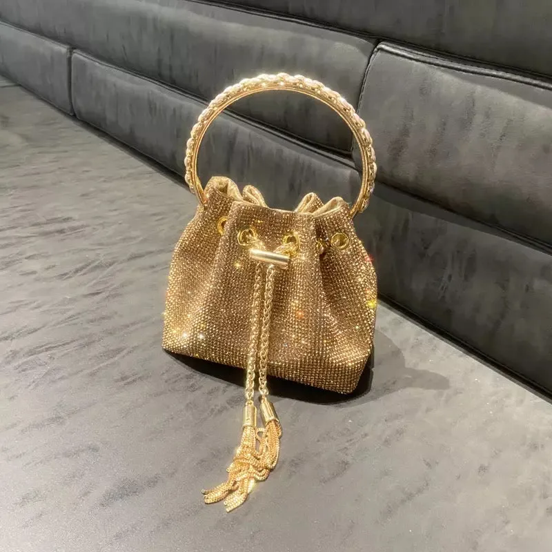 Luxury Rhinestone Bucket Clutch