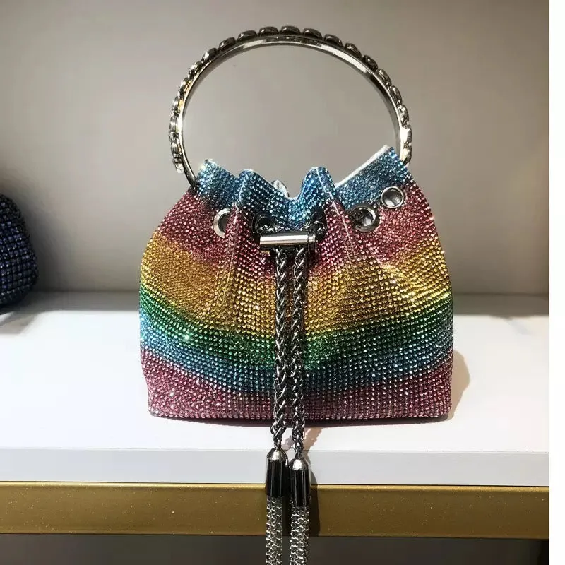 Luxury Rhinestone Bucket Clutch