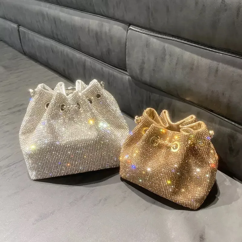 Luxury Rhinestone Bucket Clutch