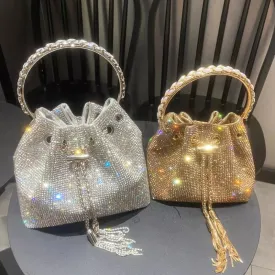 Luxury Rhinestone Bucket Clutch