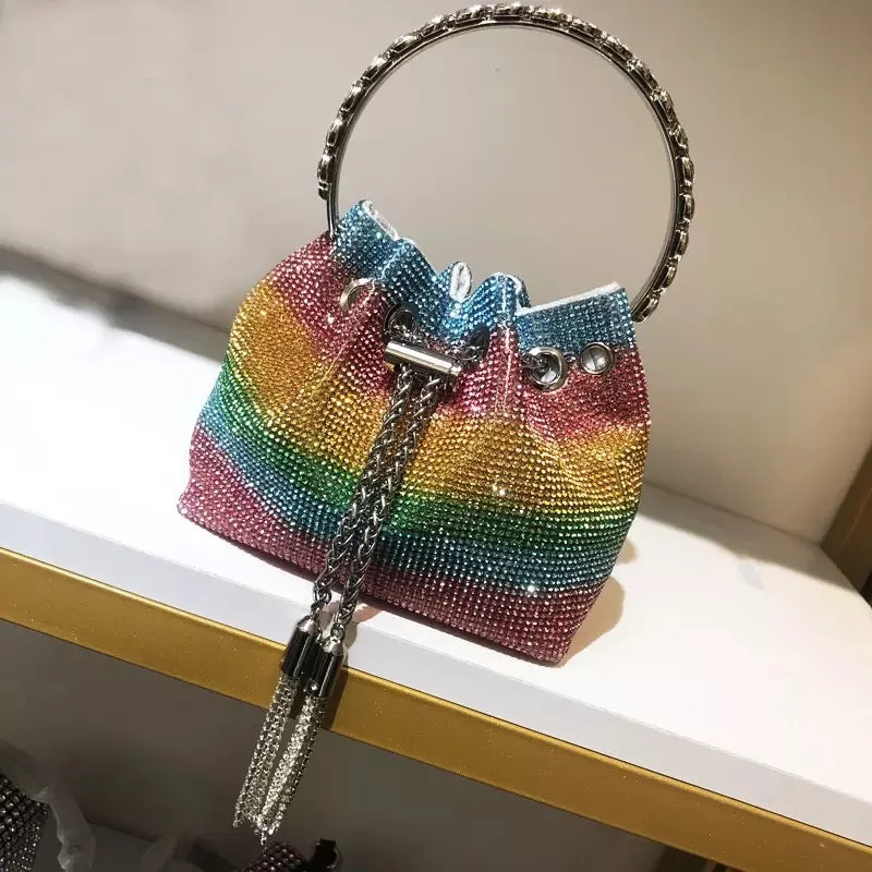 Luxury Rhinestone Bucket Clutch
