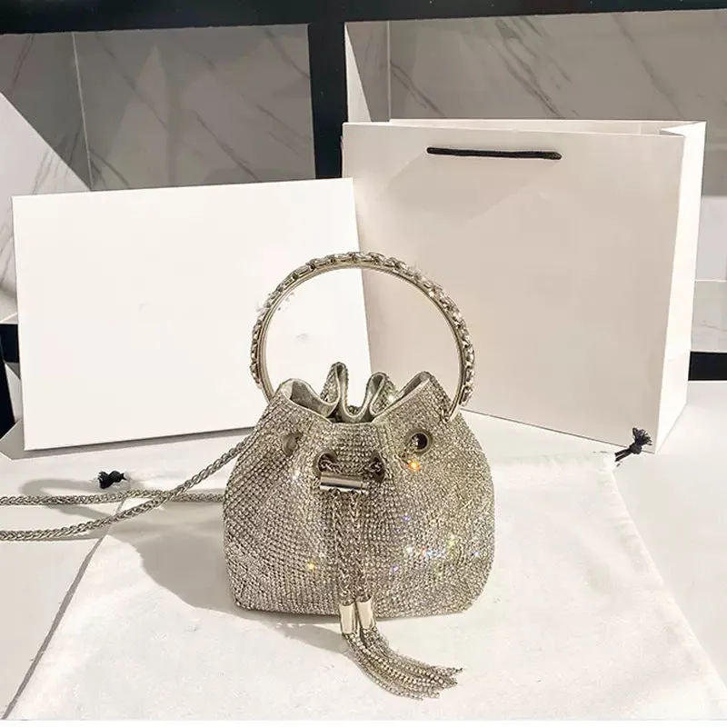 Luxury Rhinestone Bucket Clutch