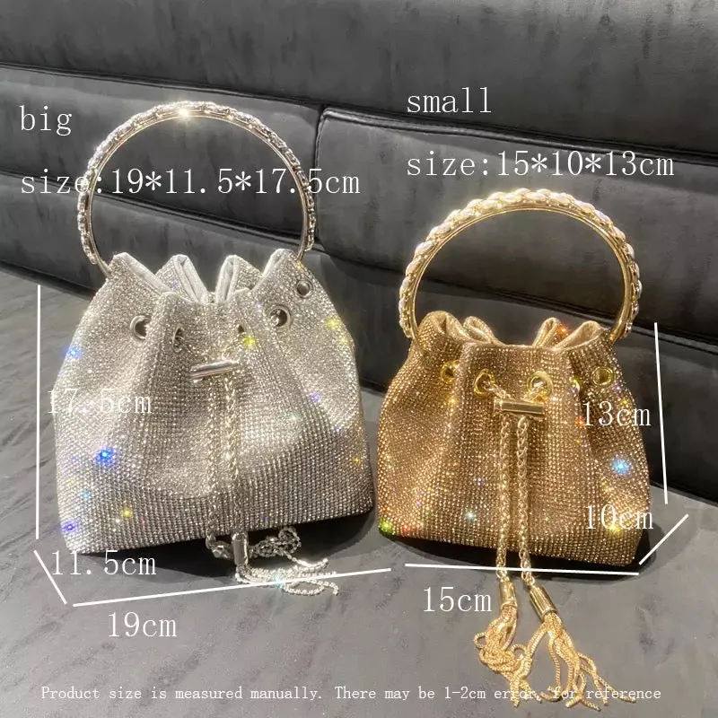 Luxury Rhinestone Bucket Clutch