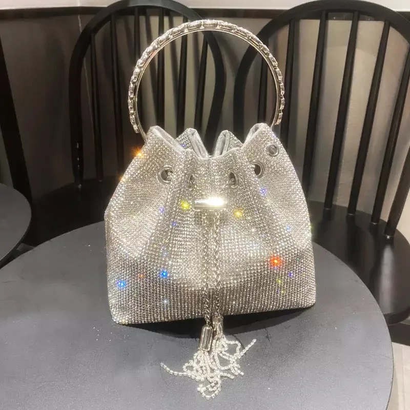 Luxury Rhinestone Bucket Clutch