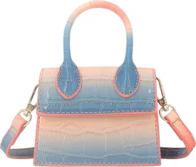Mini Crossbody Bag for Women Girls Synthetic Leather Flap Purse Styling Top-Handle Clutch Handbag