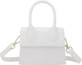 Mini Crossbody Bag for Women Girls Synthetic Leather Flap Purse Styling Top-Handle Clutch Handbag