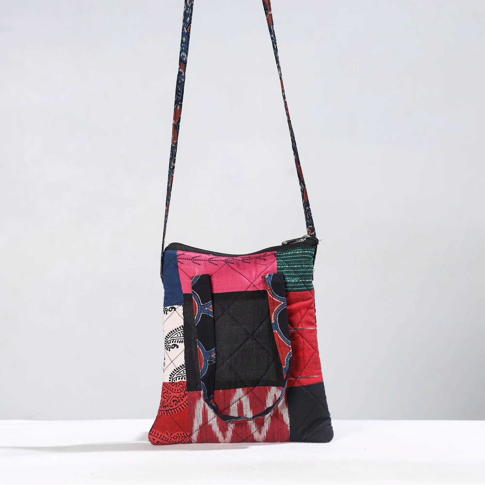 Multicolor - Handmade Quilted Cotton Patchwork Sling Bag 39