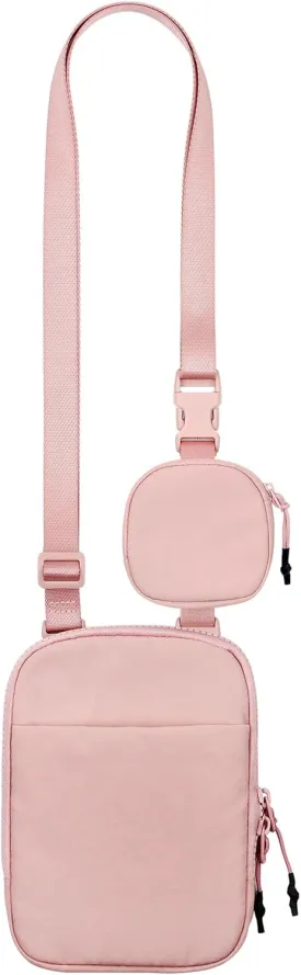 Niumike Small Crossbody Bag Adjustable Belt Bag with Removable Pouch Nylon Cell Phone Purse for Women Travel Workout Hiking