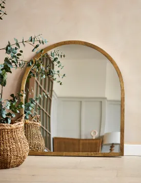 Nkuku Murwara Antique Brass Arch Mirror