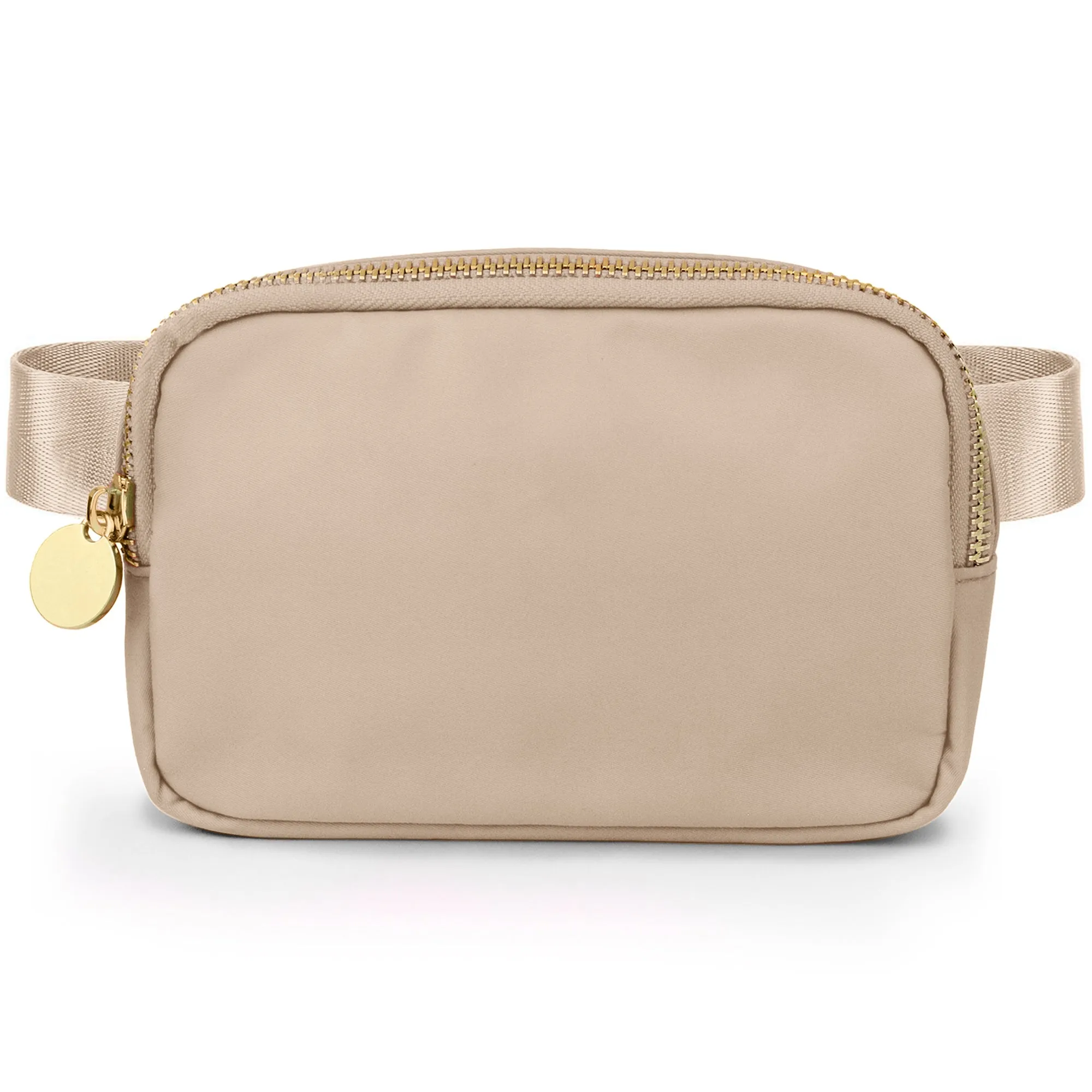 Nylon Belt Bag - Beige Fanny Pack For Women - Crossbody Bag Waist Pack Bum Bag