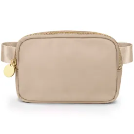 Nylon Belt Bag - Beige Fanny Pack For Women - Crossbody Bag Waist Pack Bum Bag