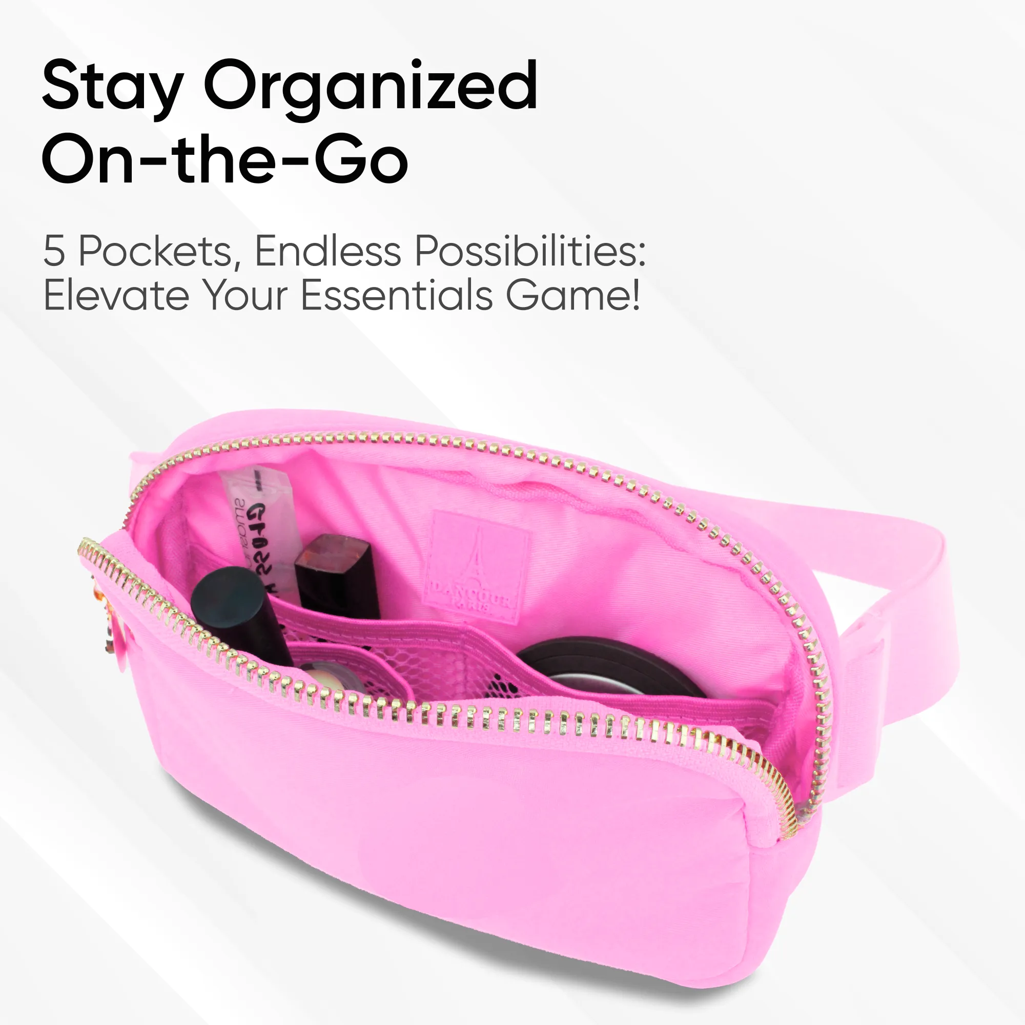 Nylon Belt Bag - Light Pink Fanny Pack For Women - Crossbody Bag Waist Pack Bum Bag