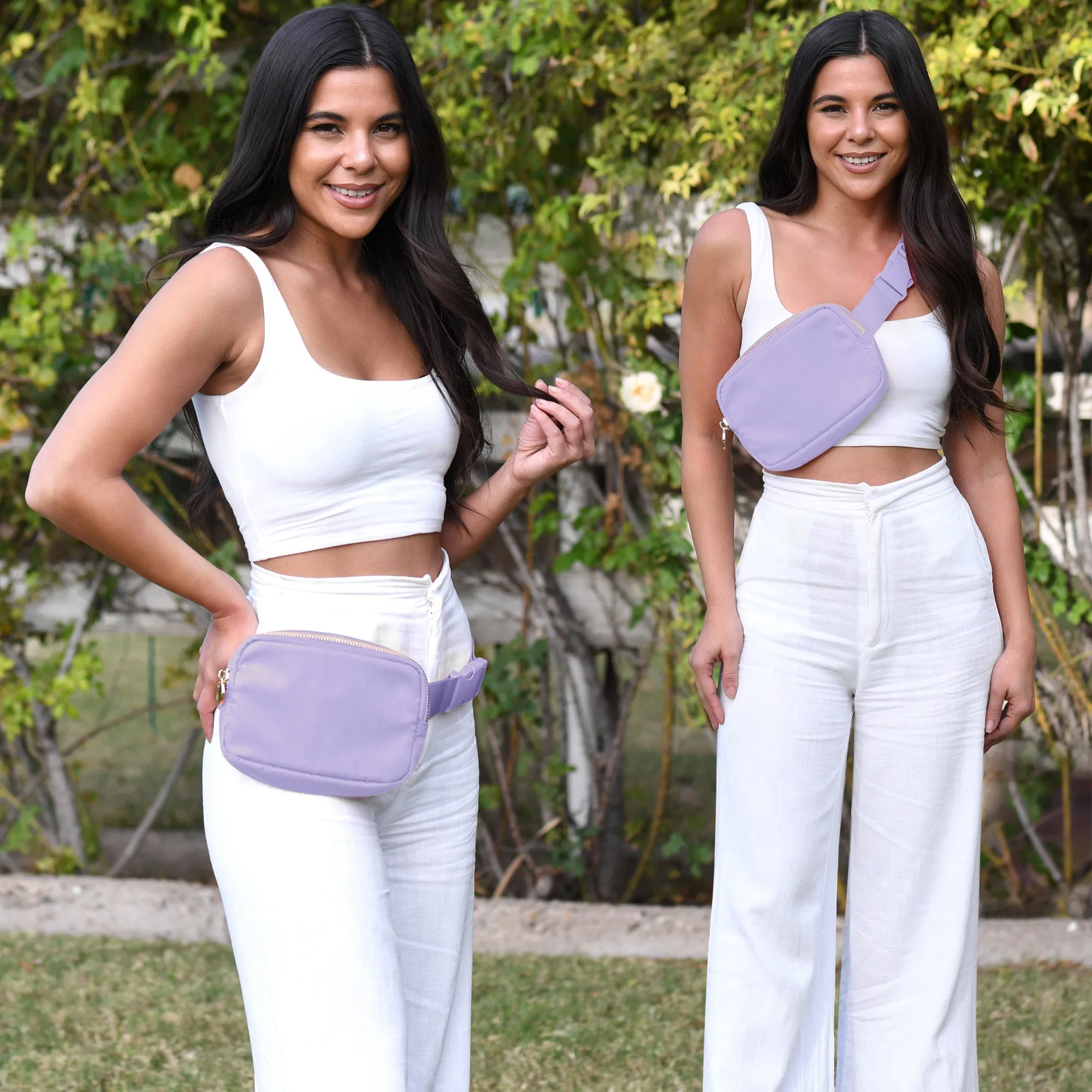 Nylon Belt Bag - Purple Fanny Pack For Women - Crossbody Bag Waist Pack Bum Bag