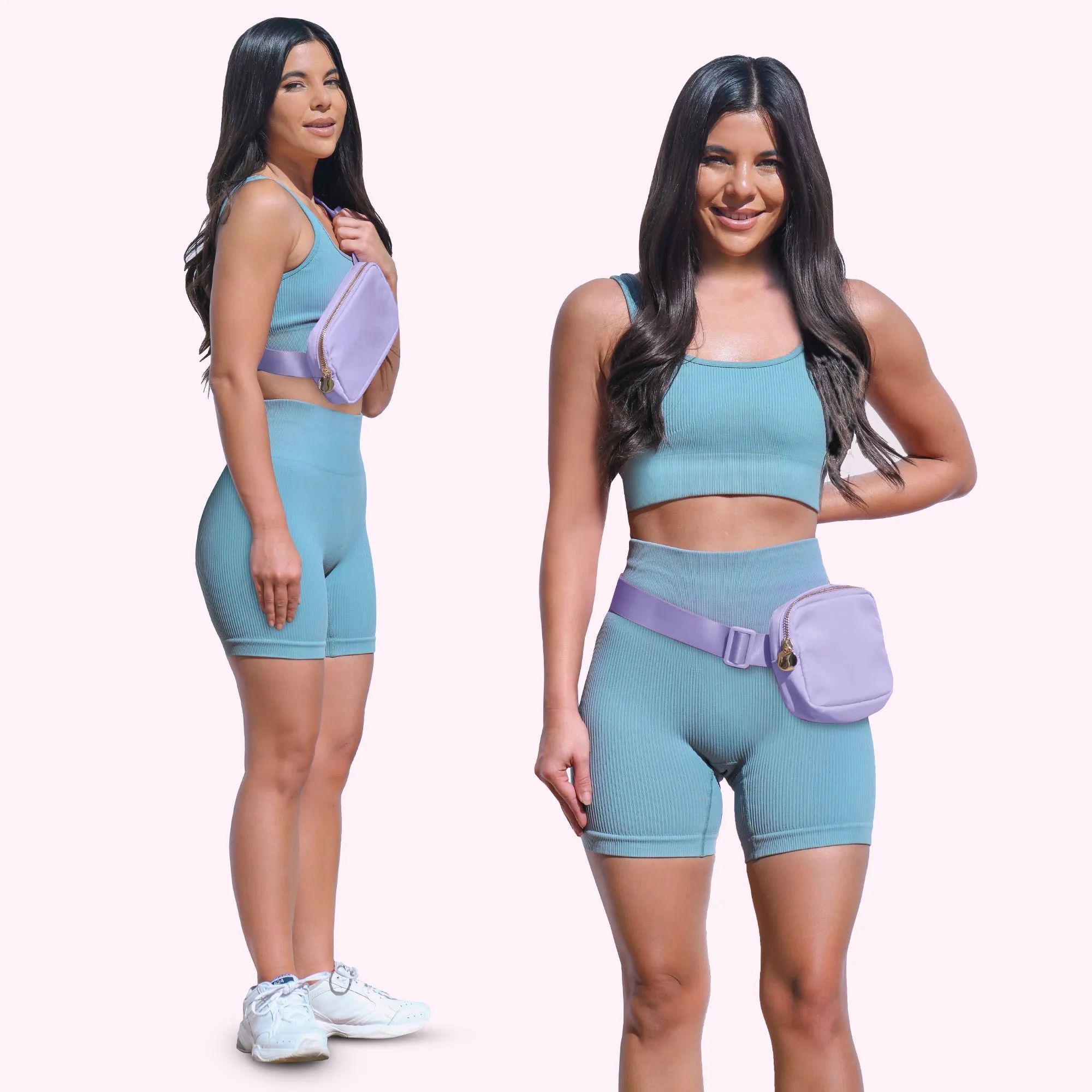 Nylon Belt Bag - Purple Fanny Pack For Women - Crossbody Bag Waist Pack Bum Bag