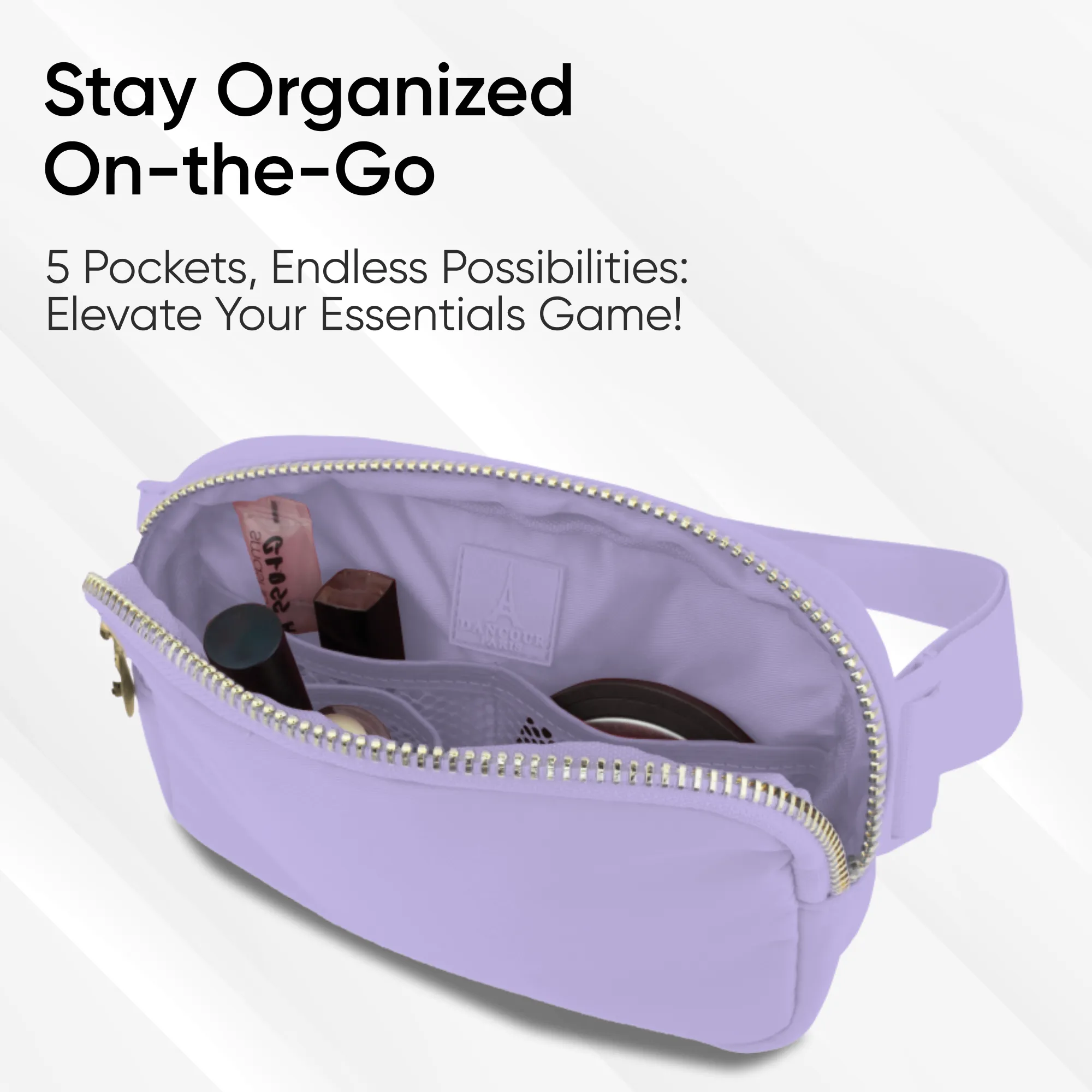 Nylon Belt Bag - Purple Fanny Pack For Women - Crossbody Bag Waist Pack Bum Bag