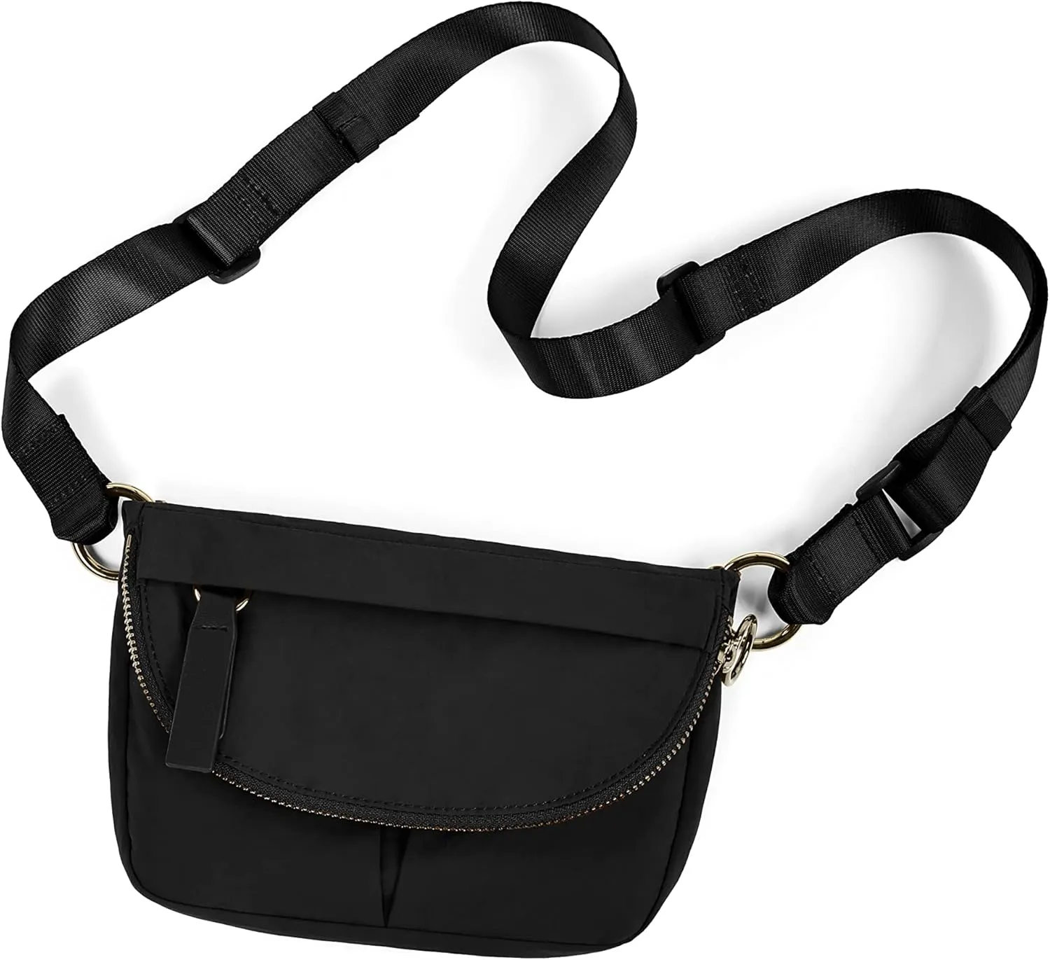 ODODOS 1.2L Mini Crossbody Bag with Adjustable Strap Festival Bag Fanny Pack for Outdoor, Workout, Travel, and Casual, Black