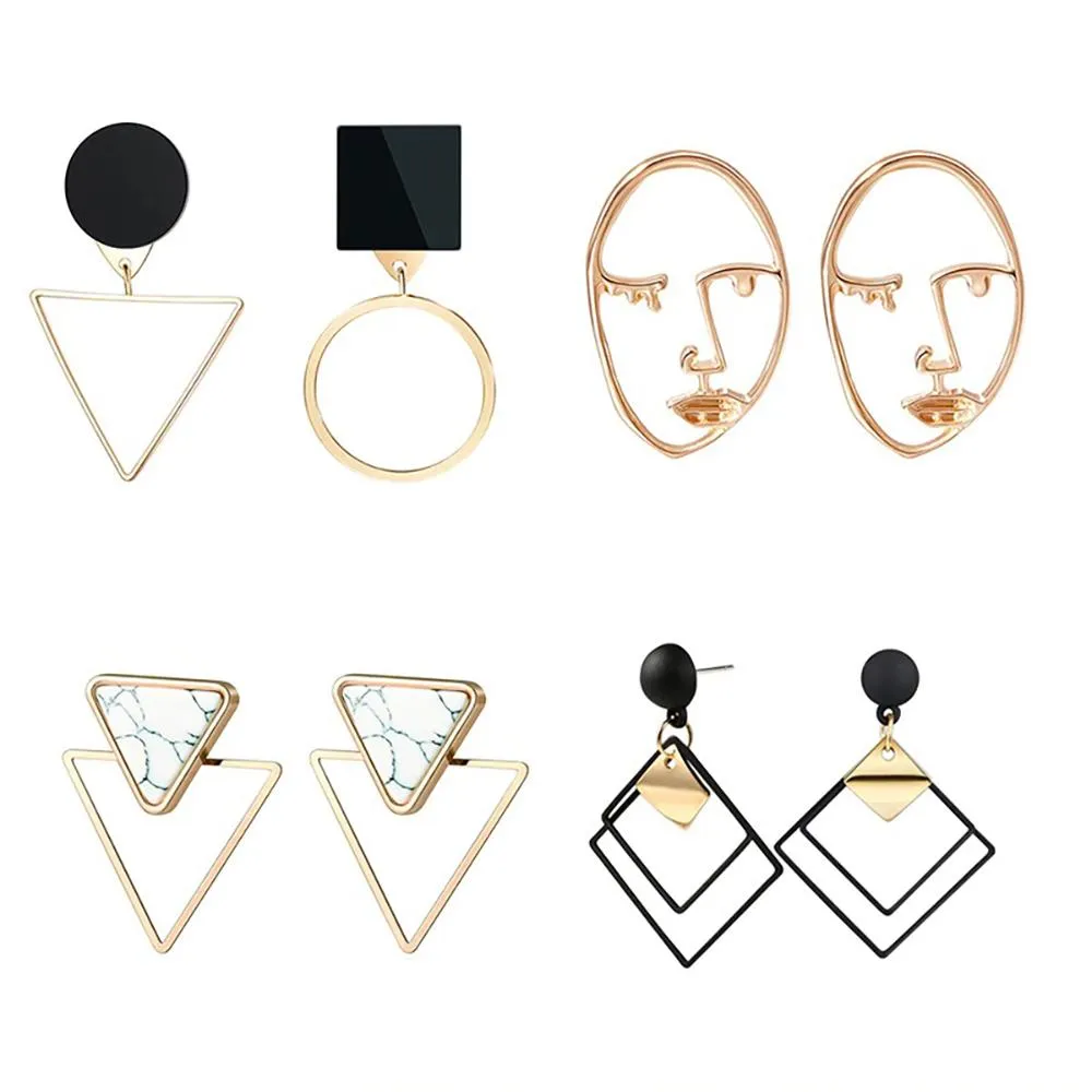 On-Trend Geometric Shape Drop Earrings