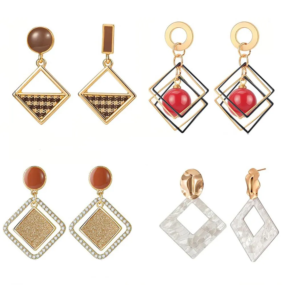 On-Trend Geometric Shape Drop Earrings