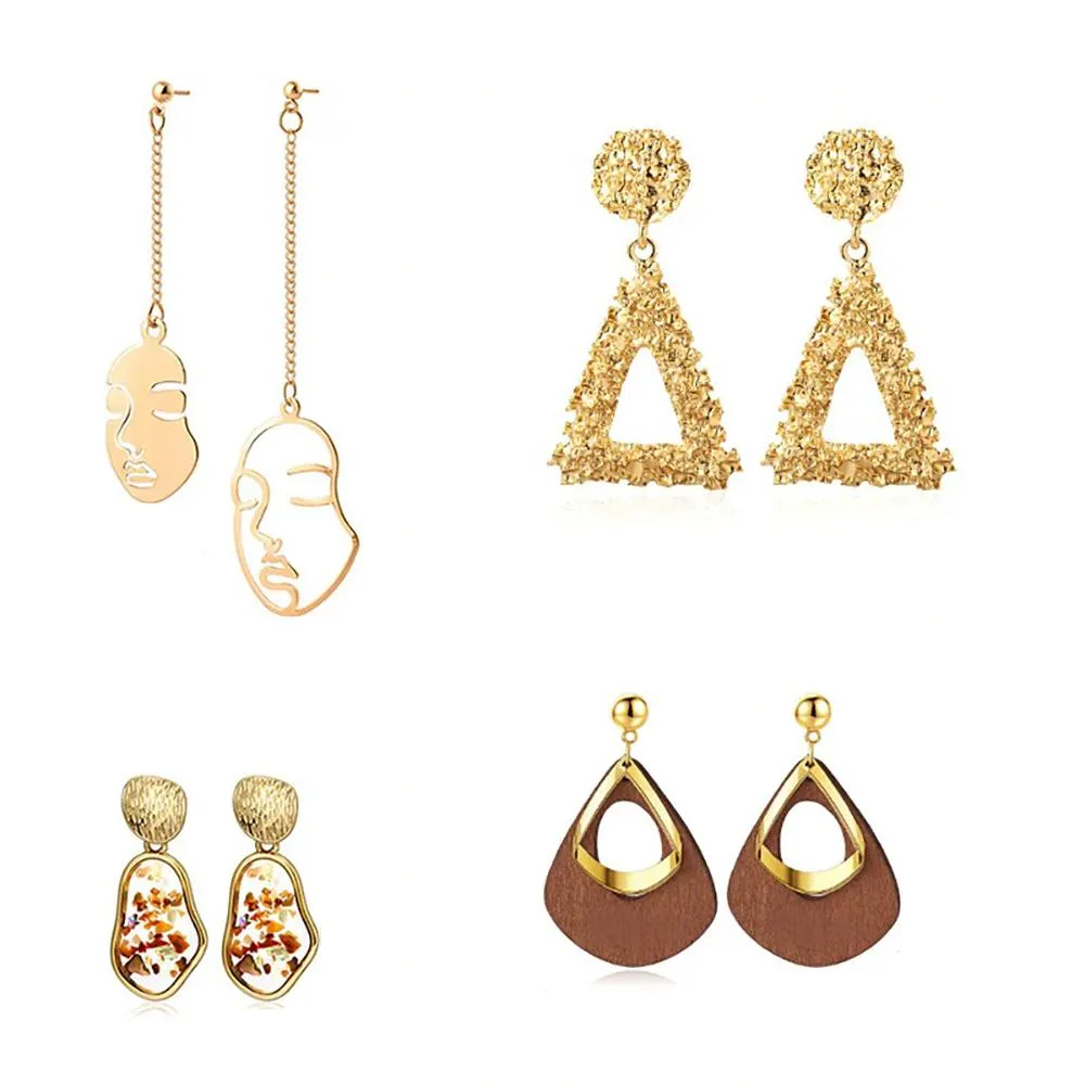 On-Trend Geometric Shape Drop Earrings