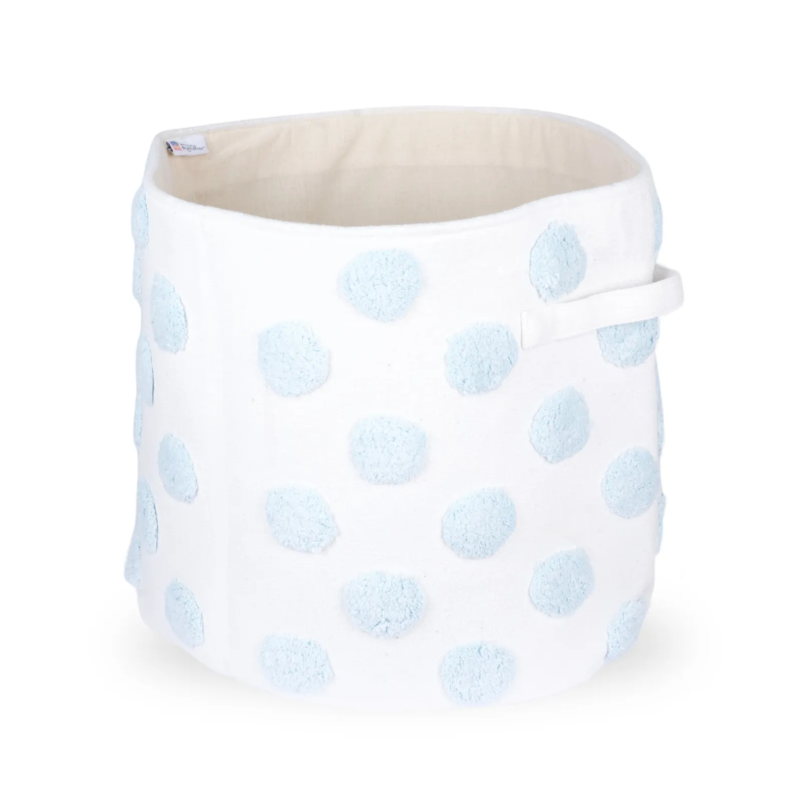 PomPom Extra-Large Round Blue Toy Storage Basket