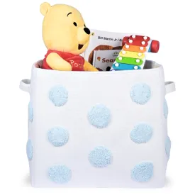 PomPom Large Rectangular Blue Toy Storage Basket