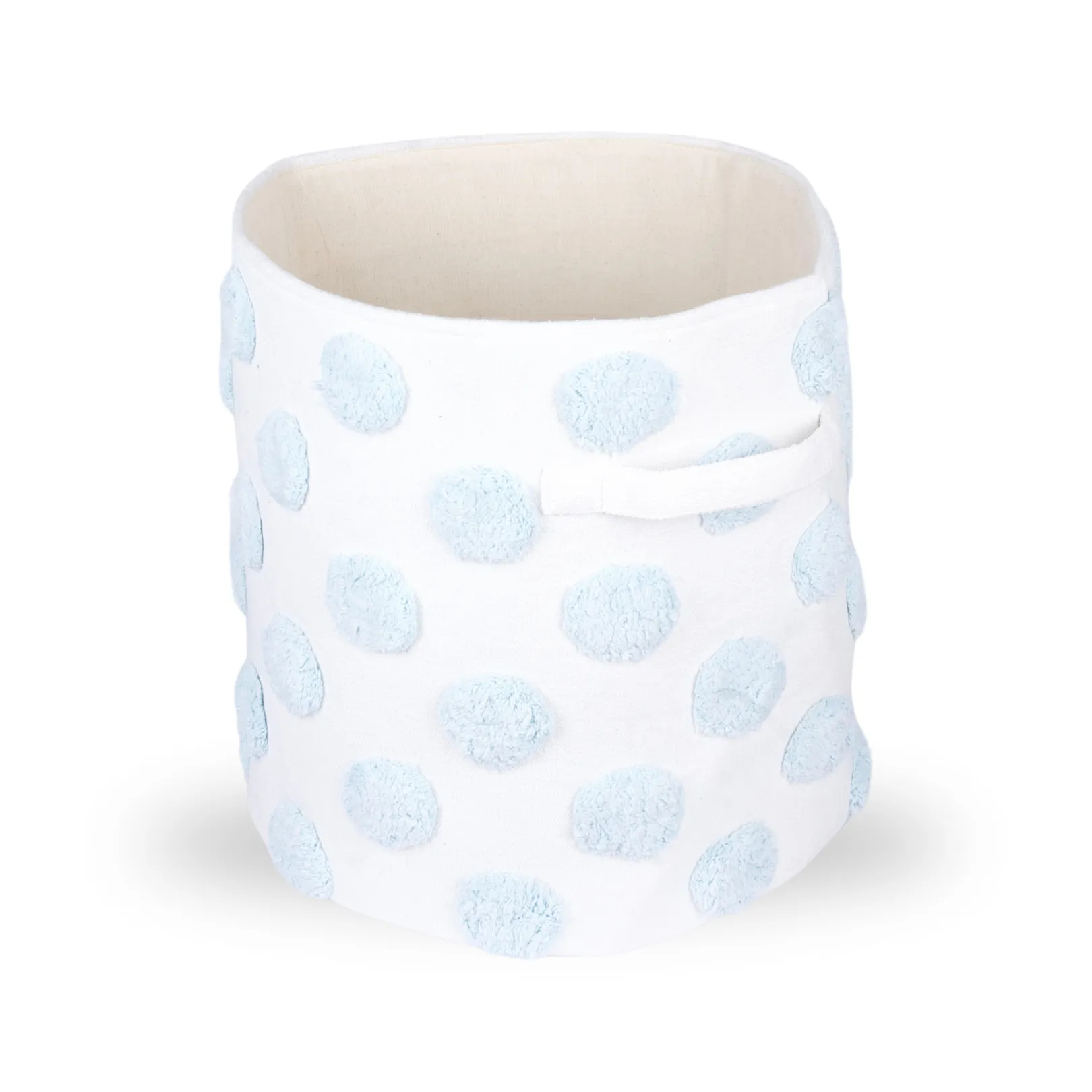 PomPom Large Round Blue Toy Storage Basket