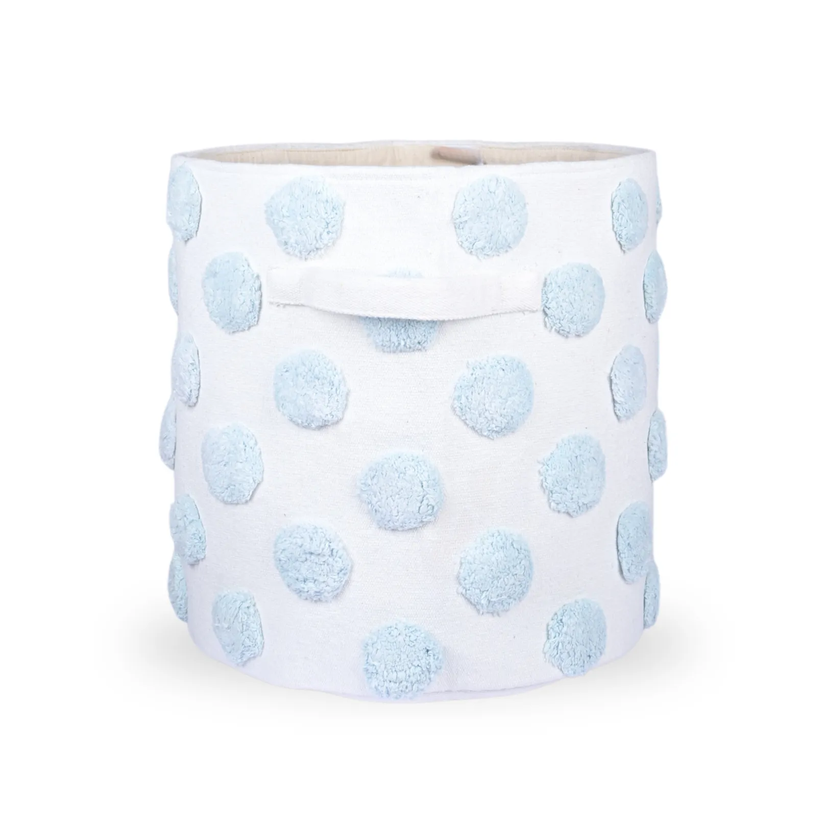 PomPom Large Round Blue Toy Storage Basket
