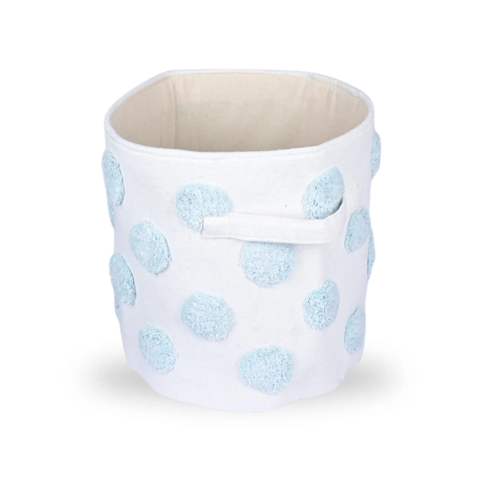 PomPom Medium Round Blue Toy Storage Basket