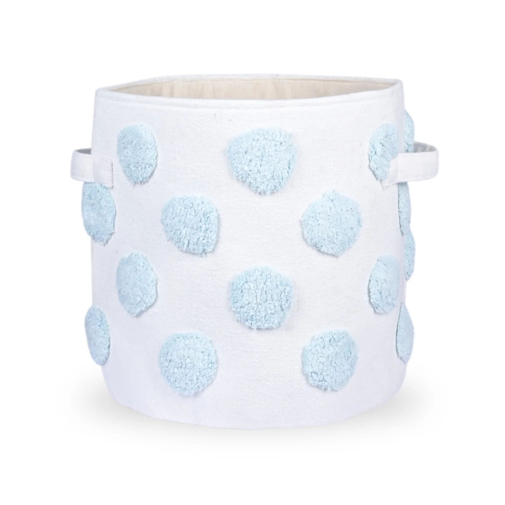 PomPom Medium Round Blue Toy Storage Basket