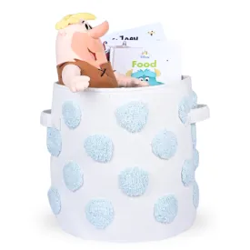 PomPom Medium Round Blue Toy Storage Basket