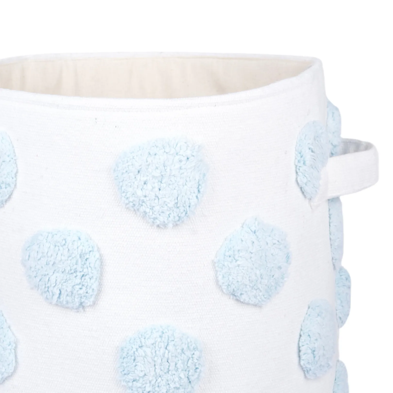 PomPom Medium Round Blue Toy Storage Basket
