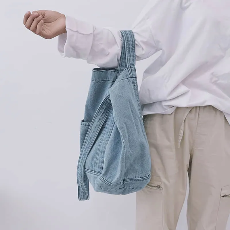 Practical Denim Tote Shoulder Bag