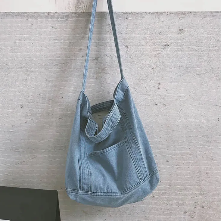 Practical Denim Tote Shoulder Bag