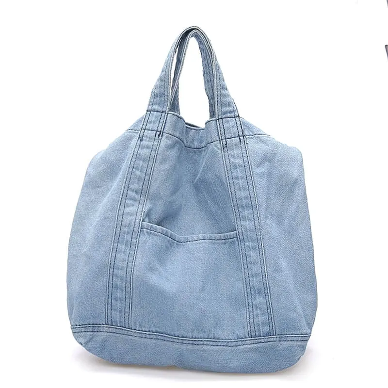 Practical Denim Tote Shoulder Bag
