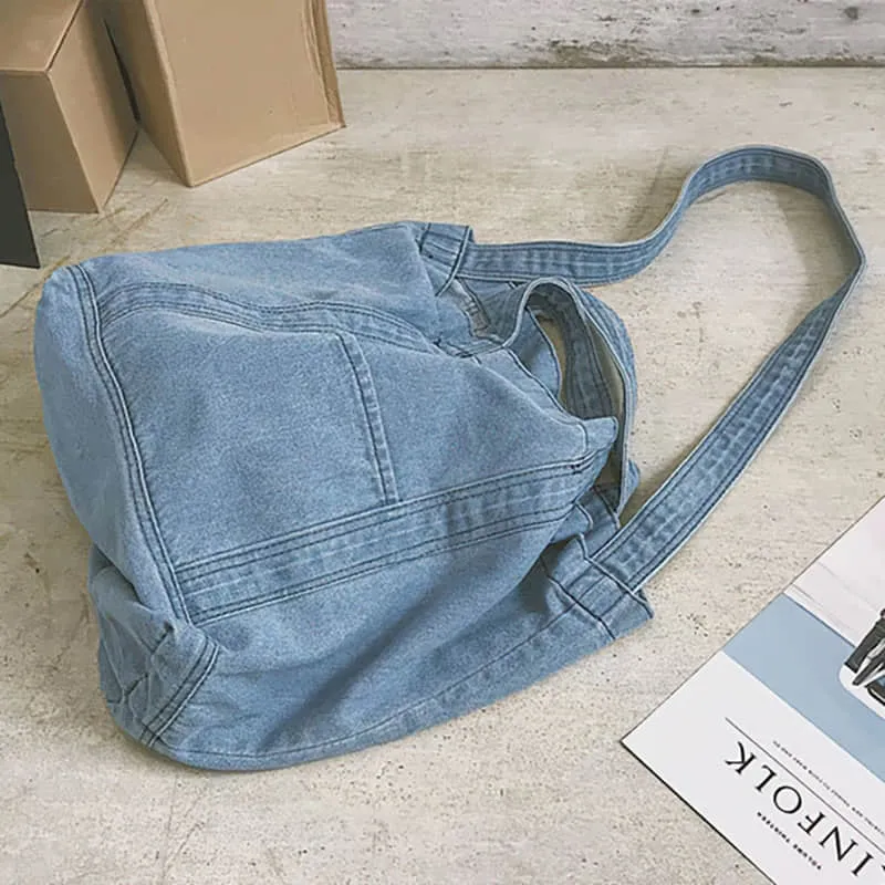 Practical Denim Tote Shoulder Bag