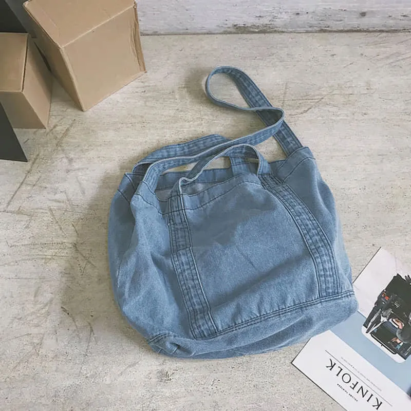 Practical Denim Tote Shoulder Bag