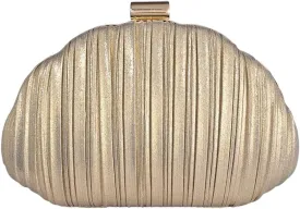 QWINEE Women's Shell Shaped Clutch Purse Ruched Mini Crossbody Bag Elegant Evening Handbag with Chain Strap