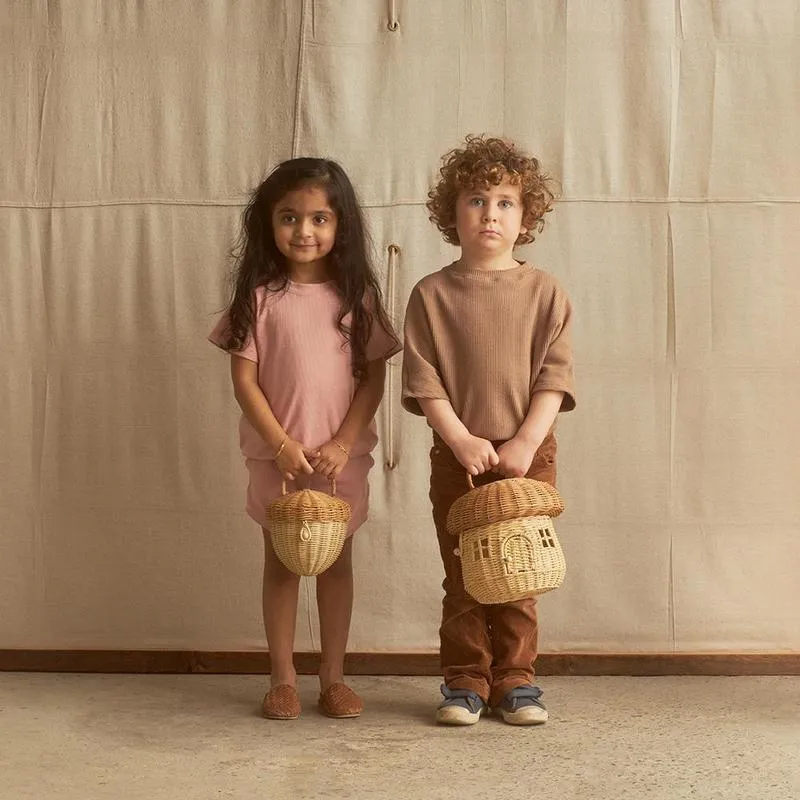 Rattan Acorn Bag by Olli Ella