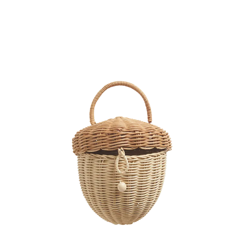 Rattan Acorn Bag by Olli Ella