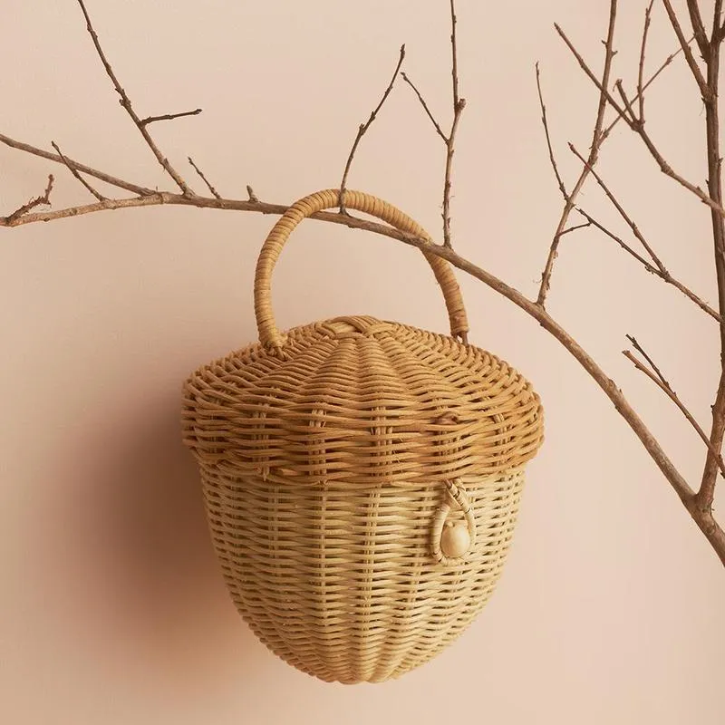 Rattan Acorn Bag by Olli Ella