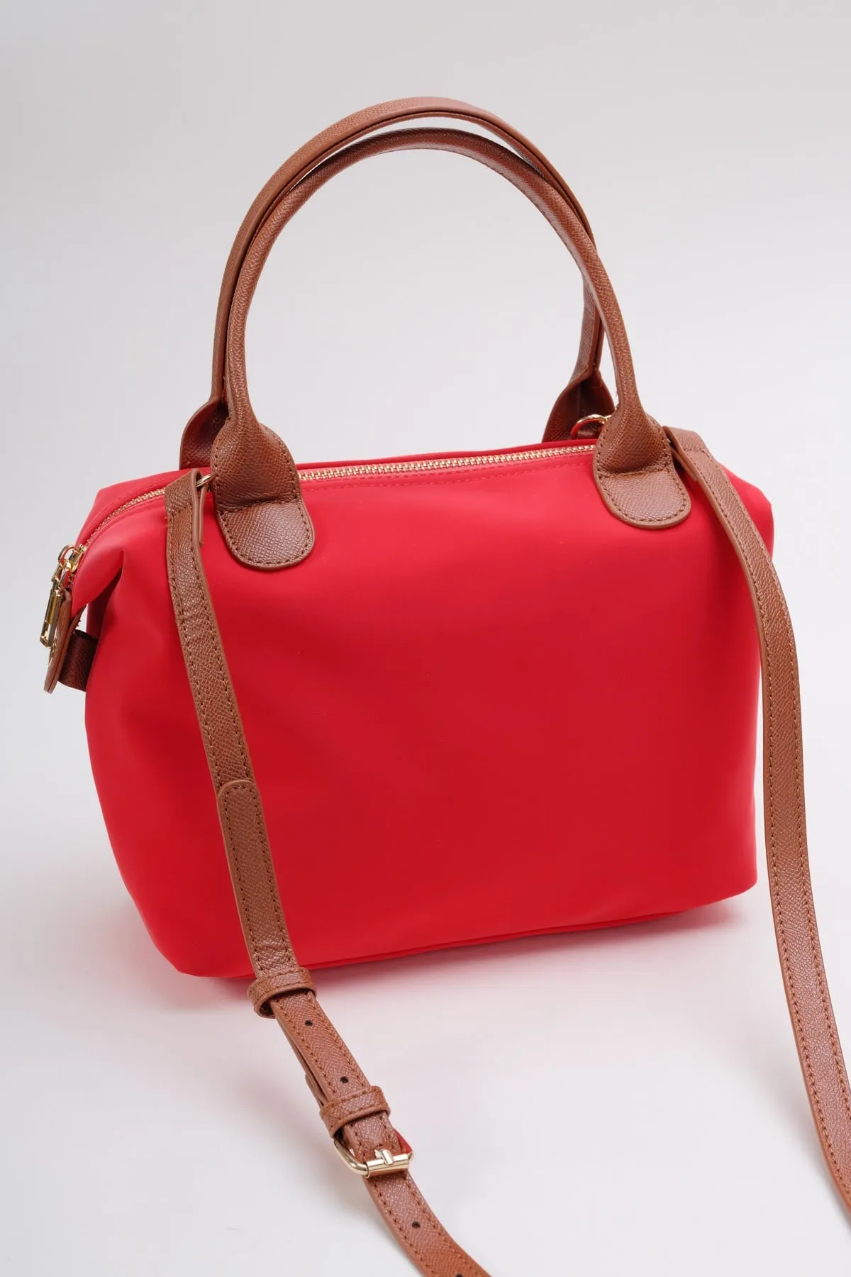 Red Nylon Mini Tote Bag