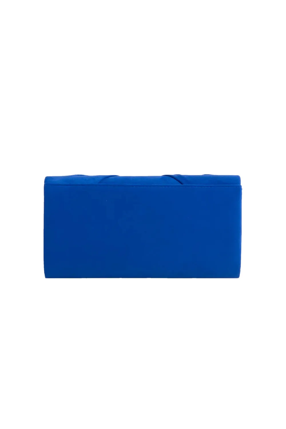 Royal Blue Suede Clutch Bag with Knot Detail
