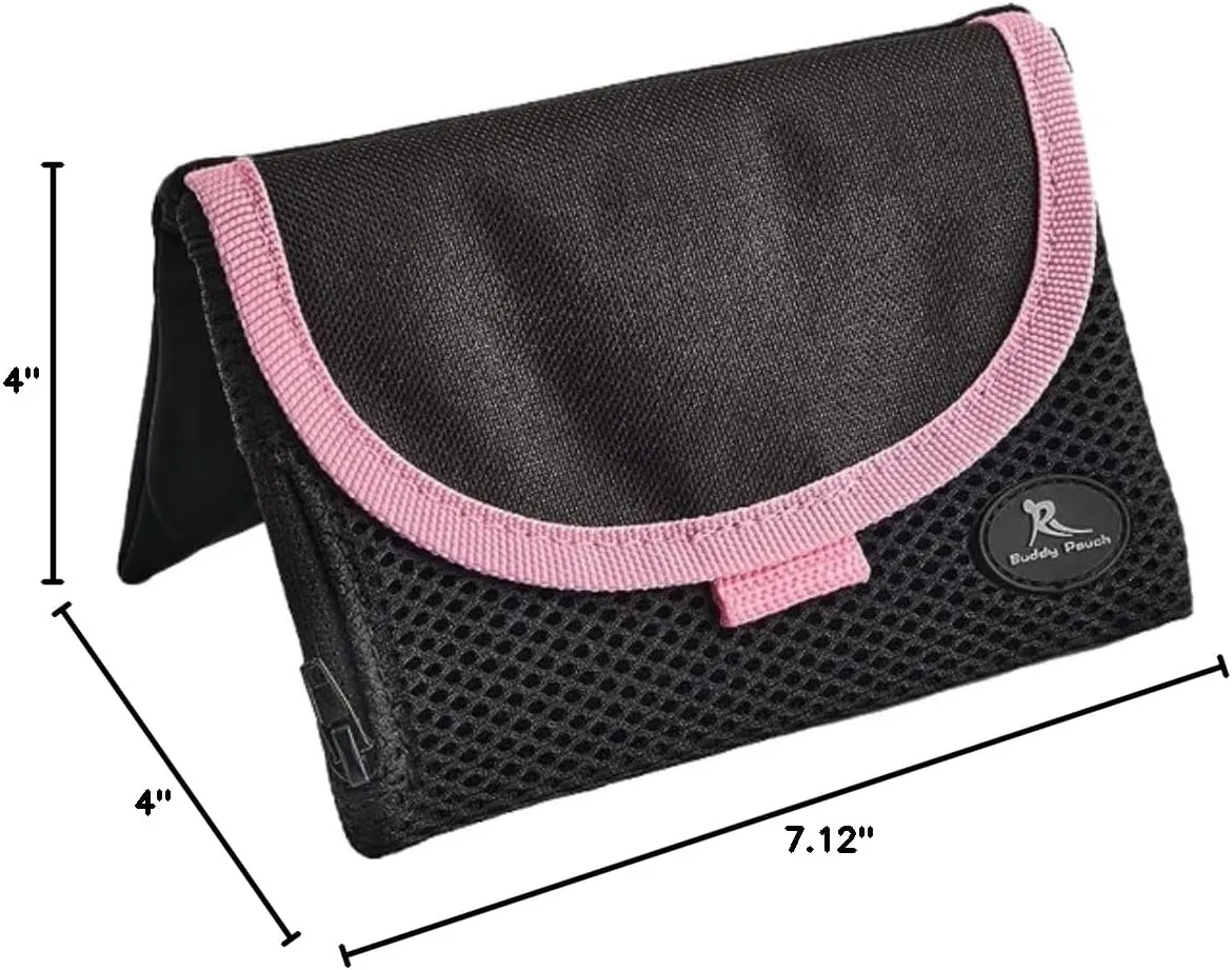 Running Buddy Unisex Running Fanny Pack - Men & Women | Walking, Traveling Waist Pack | Beltess, Chafe & Bounce Free | Water-Resistant & Magnetic Closure | L, XL, XXL | Black or Black & Pink
