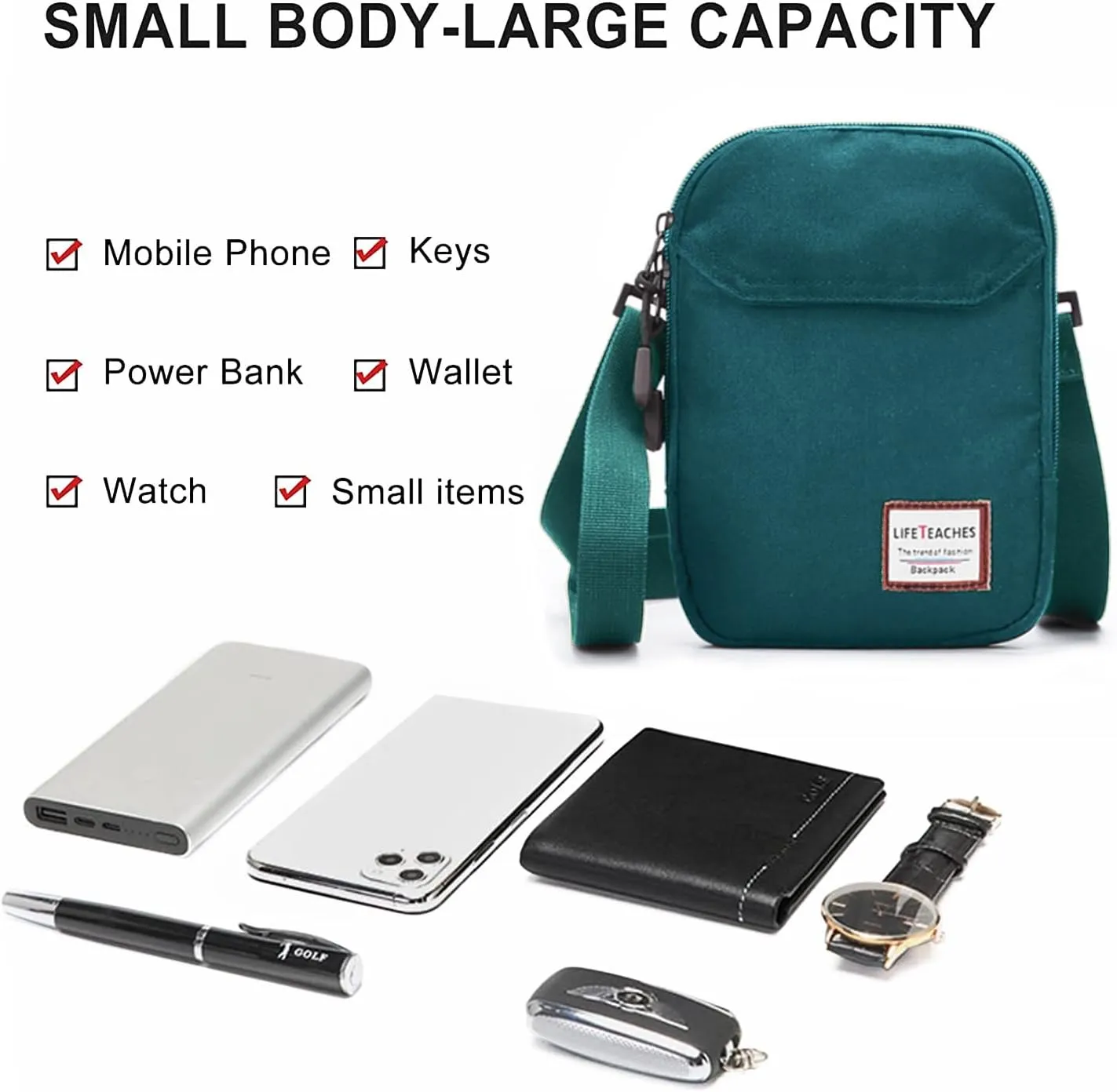 SEAFEW Mini Crossbody Bag Shoulder Bag for Men, Small Messenger Satchel Bag for Women