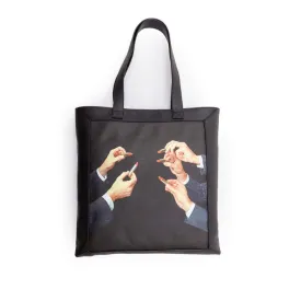 Seletti Toiletpaper Travel Tote Bag Lipsticks Black